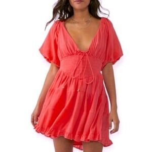 Free People Perfect Day Mini Dress Watermelon Pink Size S